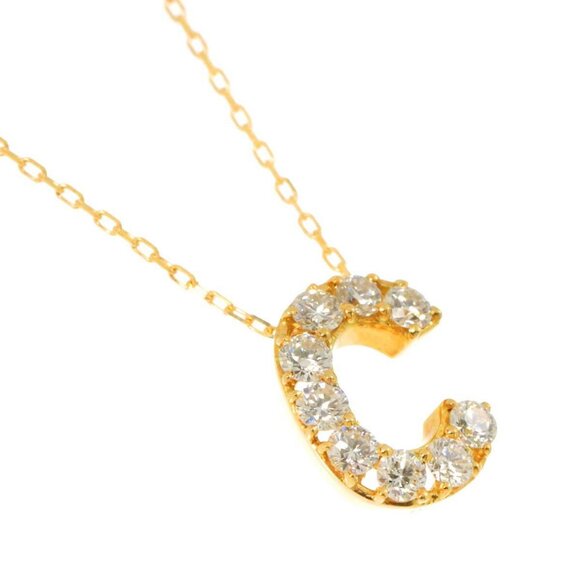 AHKAH Initial C Diamond 0.22ct Necklace 18K Yellow Gold 750 90265510